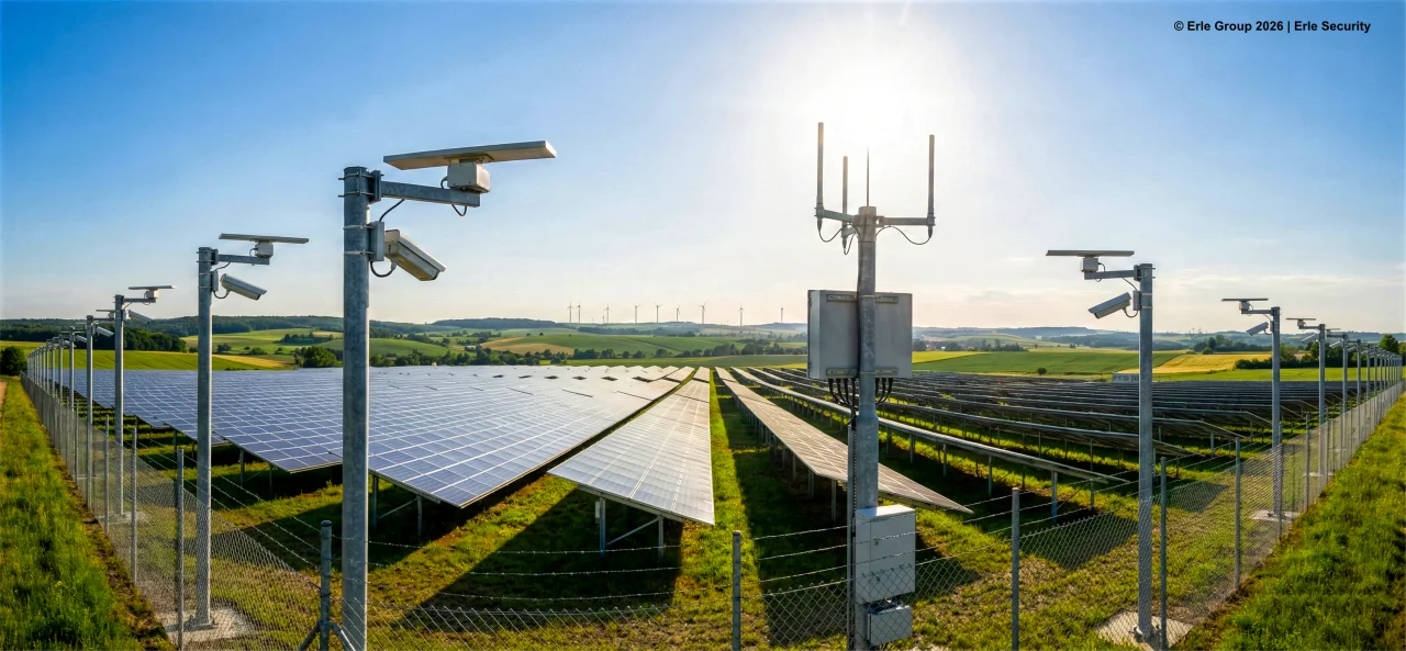 Solarpark mit Radar-Überwachung – Schutz für Photovoltaik-Freiflächen