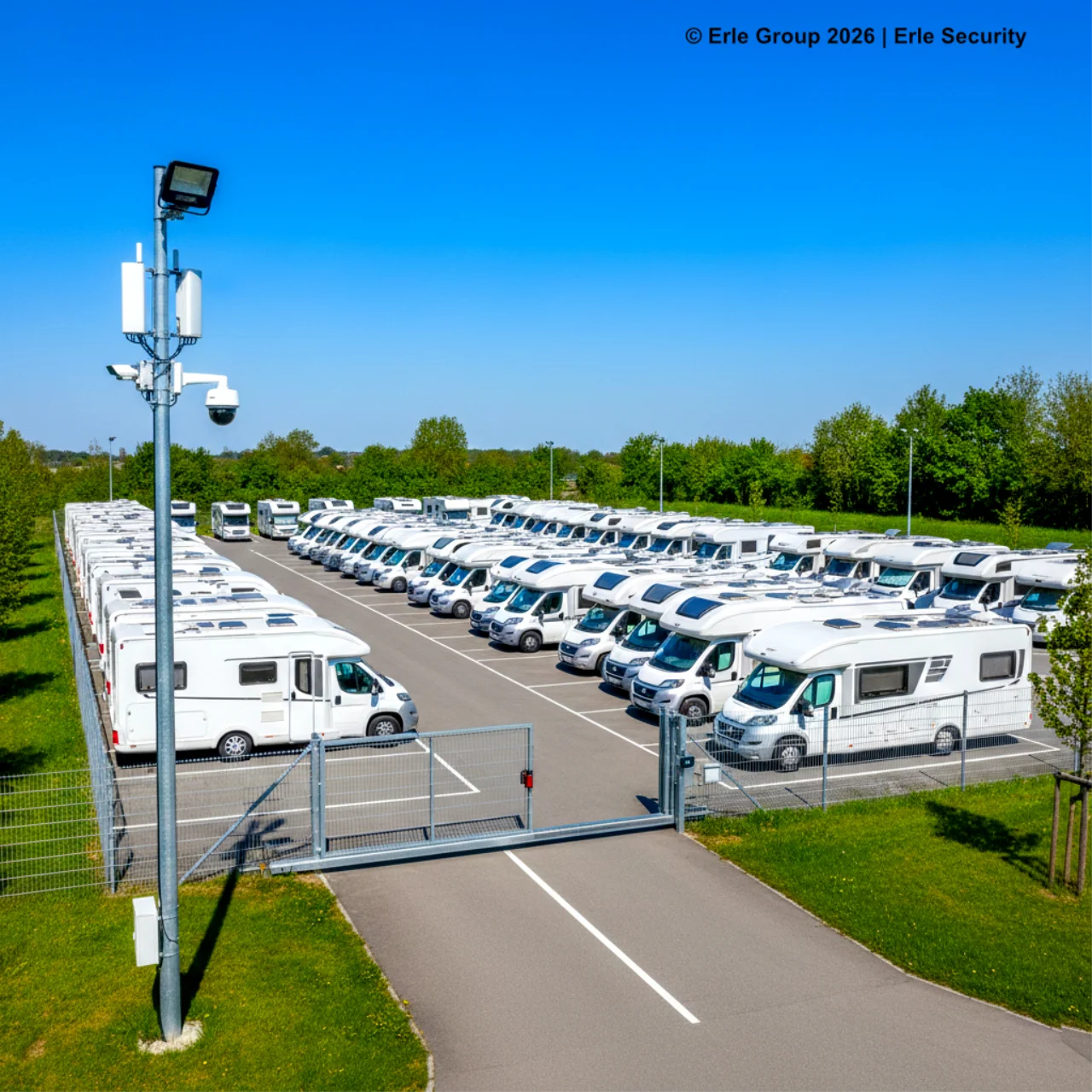 Wohnmobil-Stellplatz mit Kameraüberwachung – Schutz für abgestellte Fahrzeuge